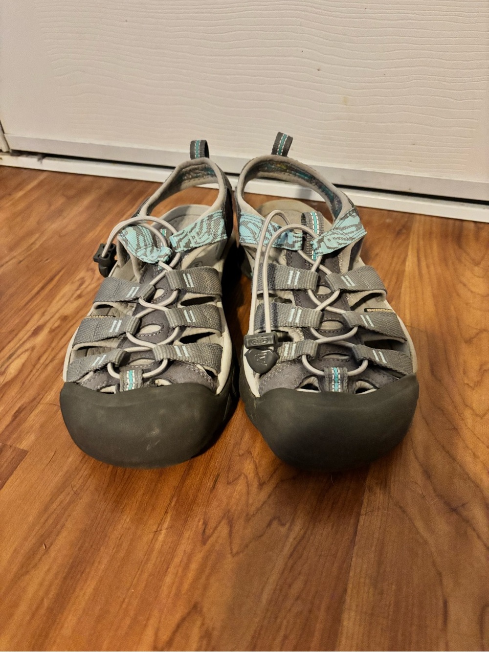 Keen Gray and Light Blue Closed-Toe Sandals
